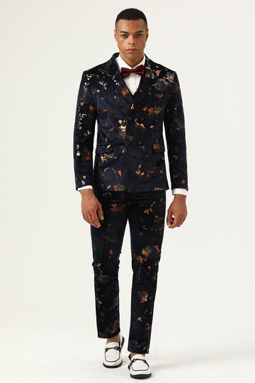 Trajes de Fiesta Solapa de Muescas Negro